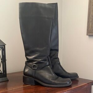 Bandolino Black leather riding boots 8